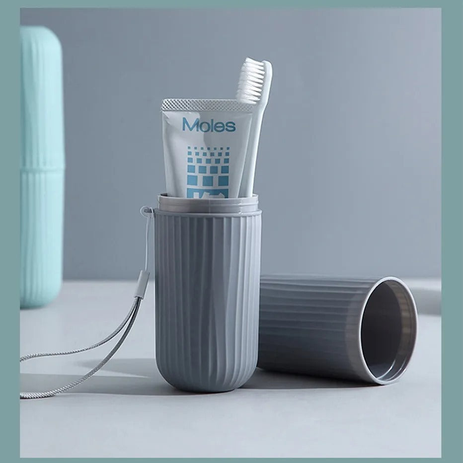 Portable Toothbrush Holder Toothpaste Storage Cup Household Travel (random Color)