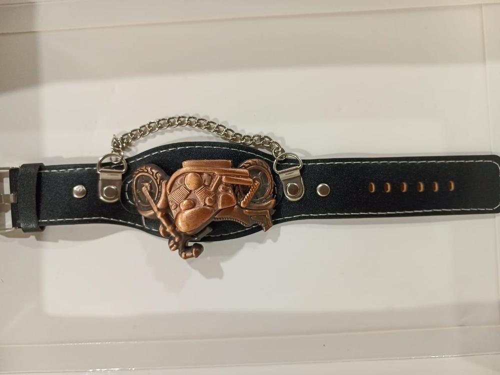Motorcycle Leather Band Style Watch for Boys