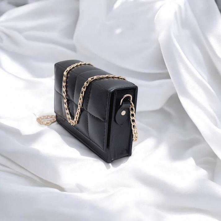 Ladies Chain Cross Body Bag-Black