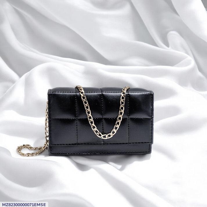 Ladies Chain Cross Body Bag-Black