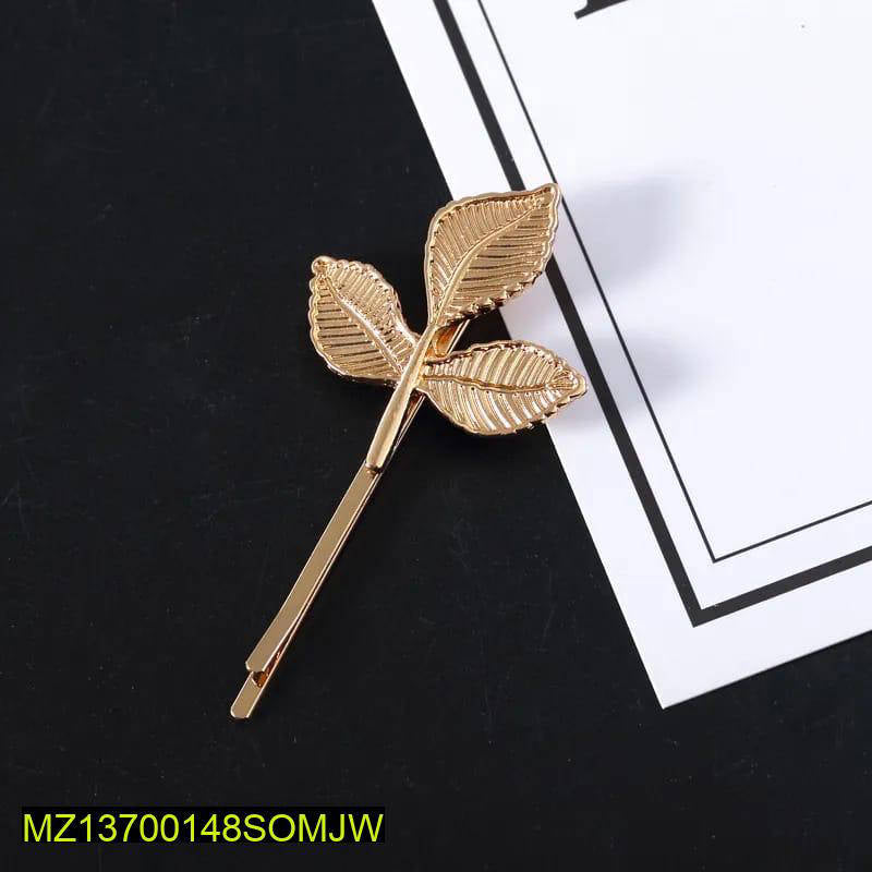 1 Piece 3 Dimensional Leaves Hairpin-Golden