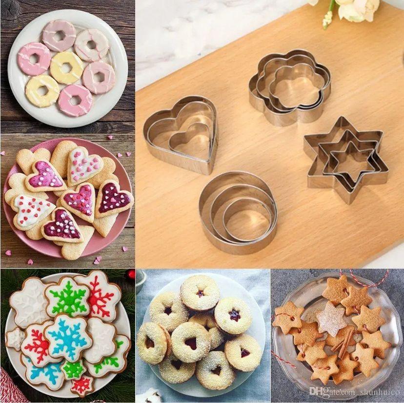 12 Pcs Set Stainless Steel Cookie Biscuit Fondant Cake Paste Cutter