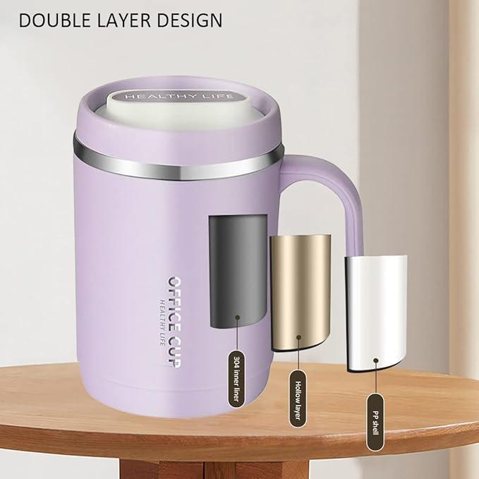 Coffee Cup with Handle- 304 Stainless Steel, Durable & Stylish. 500 ml