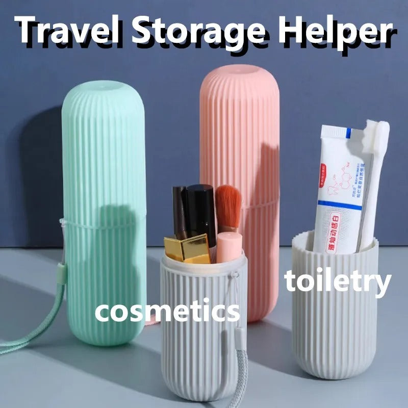 Portable Toothbrush Holder Toothpaste Storage Cup Household Travel (random Color)