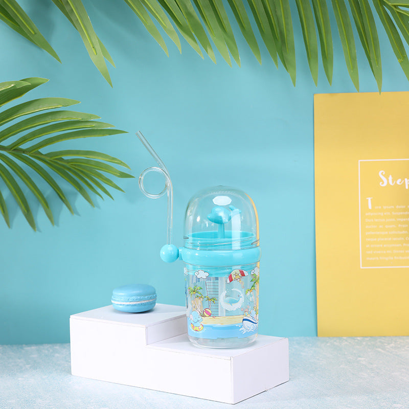 Children Whale Spray Cup Sippy Bottle Cartoon Baby With Sippy Kettle Outdoor Portable Children’s Cup (random Color)