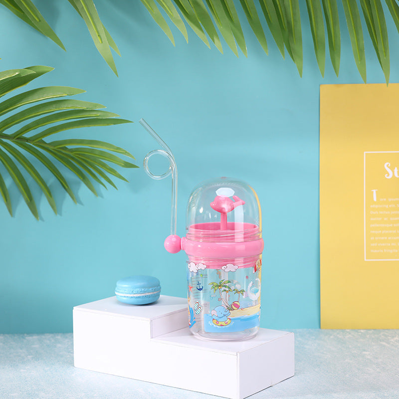 Children Whale Spray Cup Sippy Bottle Cartoon Baby With Sippy Kettle Outdoor Portable Children’s Cup (random Color)