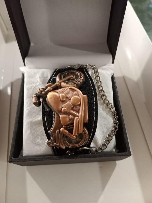 Motorcycle Leather Band Style Watch for Boys