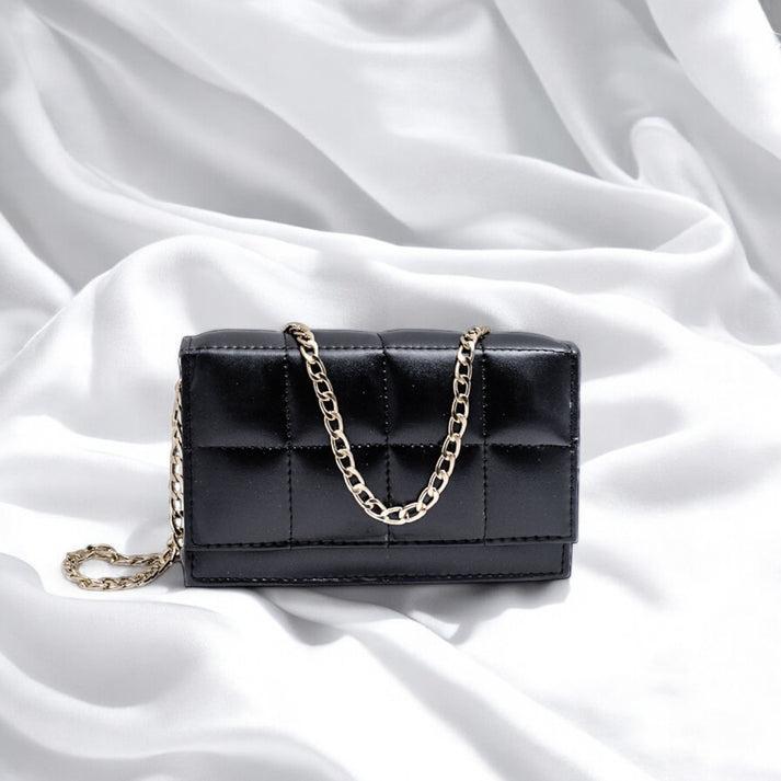 Ladies Chain Cross Body Bag-Black