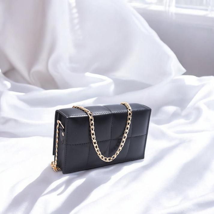 Ladies Chain Cross Body Bag-Black