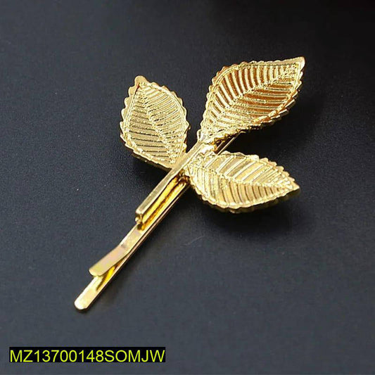 1 Piece 3 Dimensional Leaves Hairpin-Golden