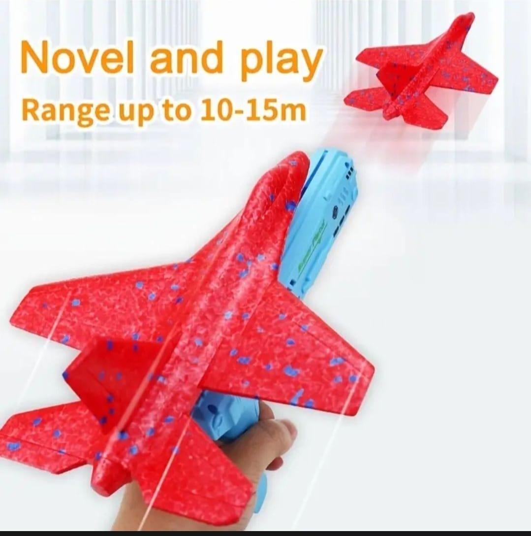 Foam Aircraft Catapult Gun Toy Set (Multicolor)