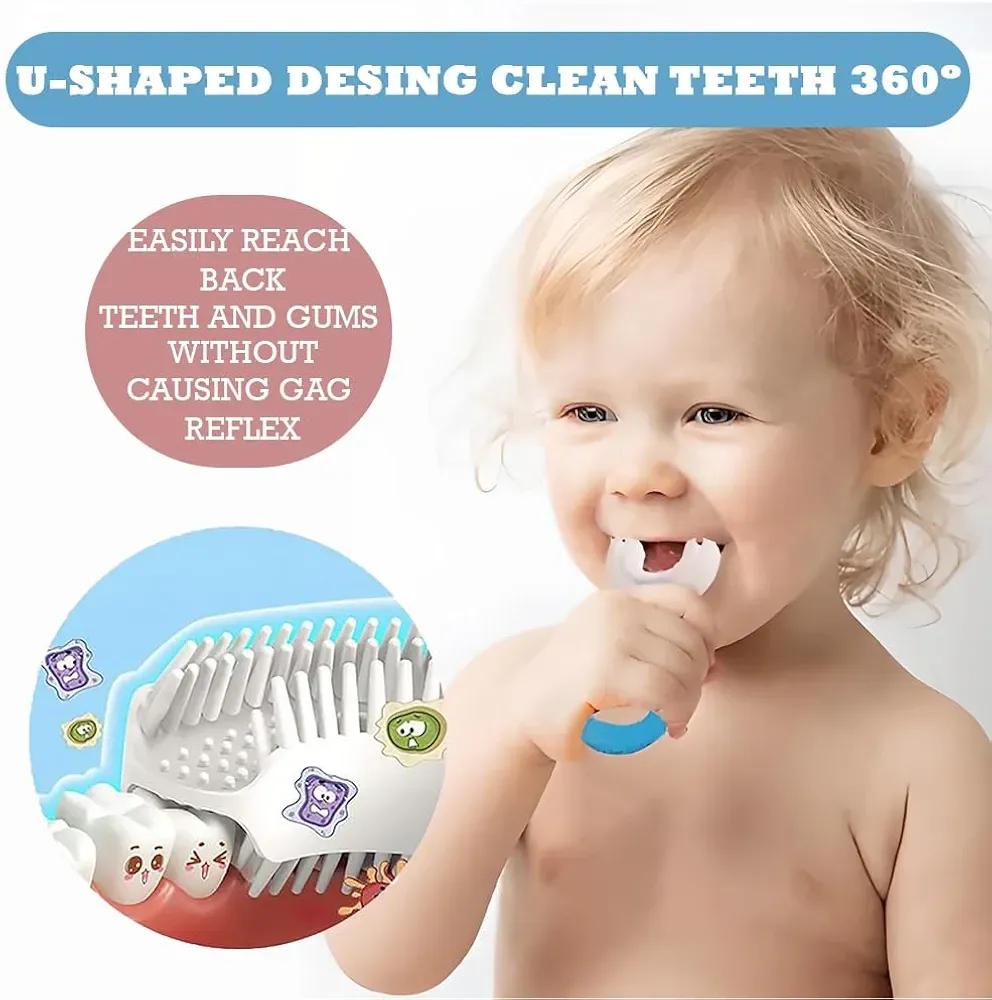 Multicolor Silicon U-Shaped Toothbrush-Pack of 2