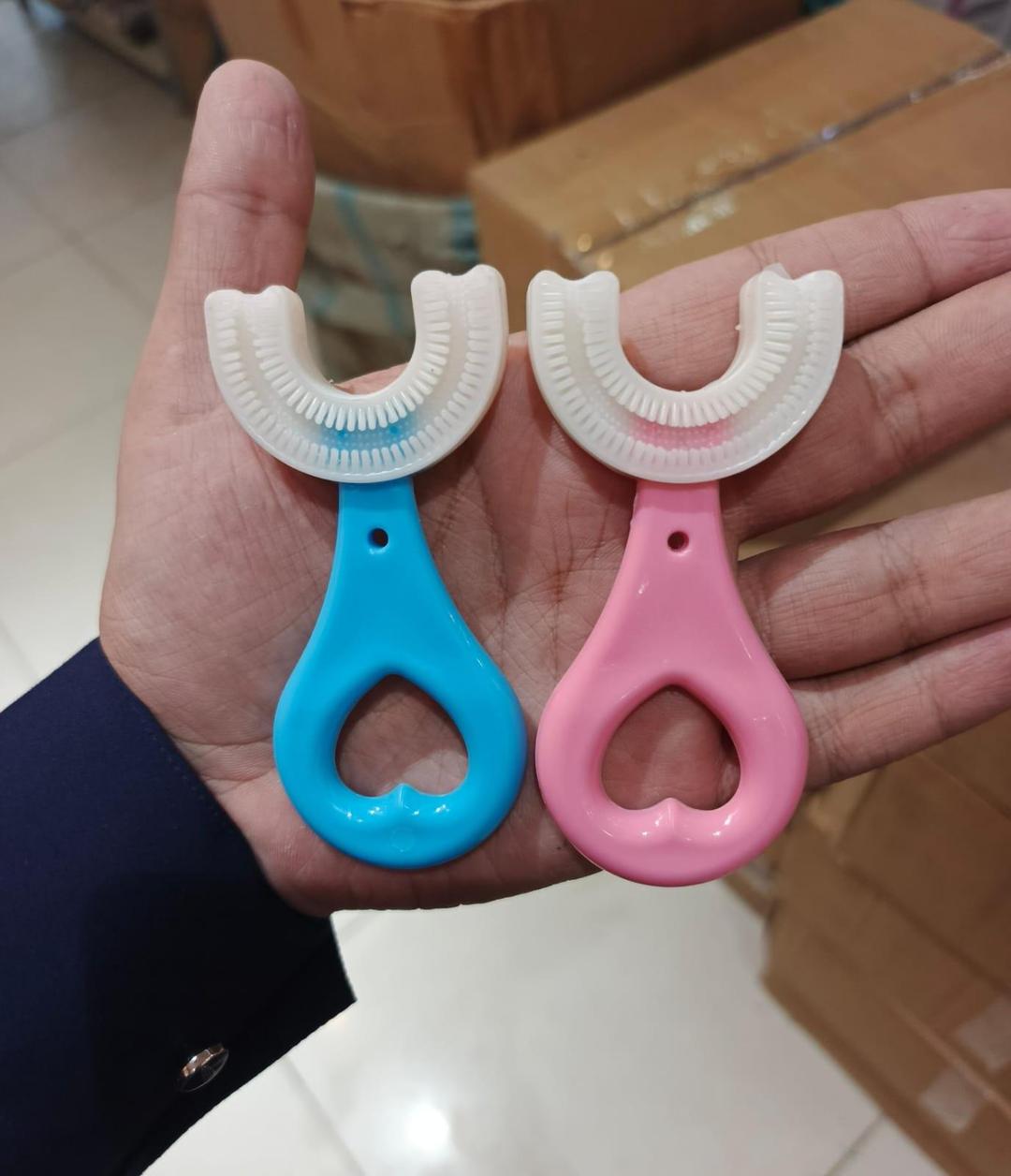 Multicolor Silicon U-Shaped Toothbrush-Pack of 2