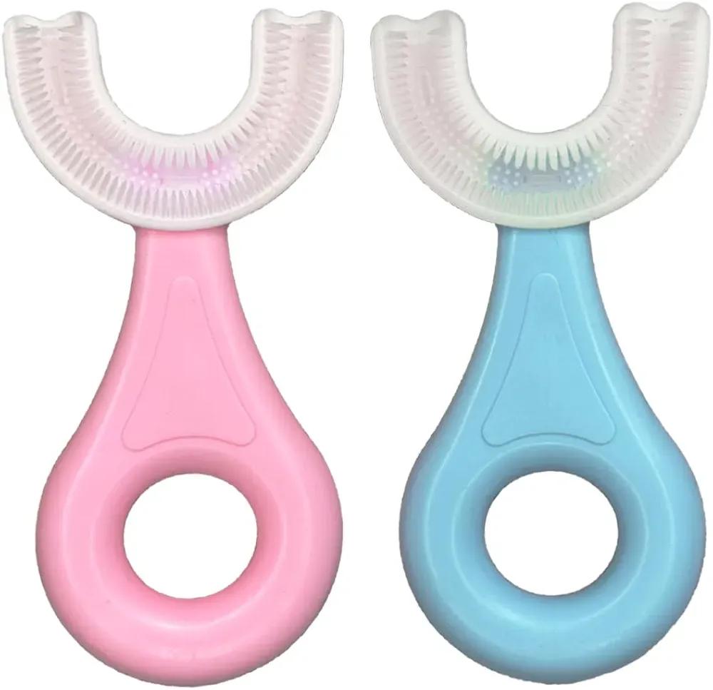 Multicolor Silicon U-Shaped Toothbrush-Pack of 2