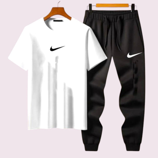 2 Pcs Men's Dri Fit Printed NIke Design Black & White