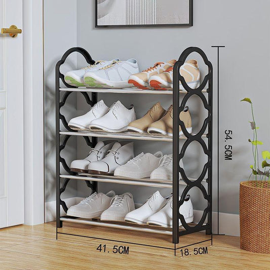 4 Layer Durable Compact Black Shoe Rack