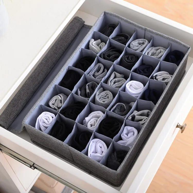Durable Grey Wardrobe Organizer- Efficient Storage Solution