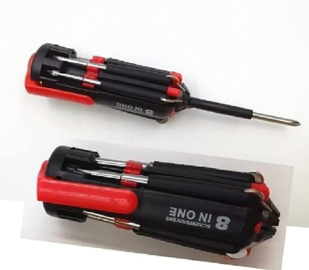 8 Pcs Chrome Vanadium Steel Multi Screwdriver Tool Set with LED