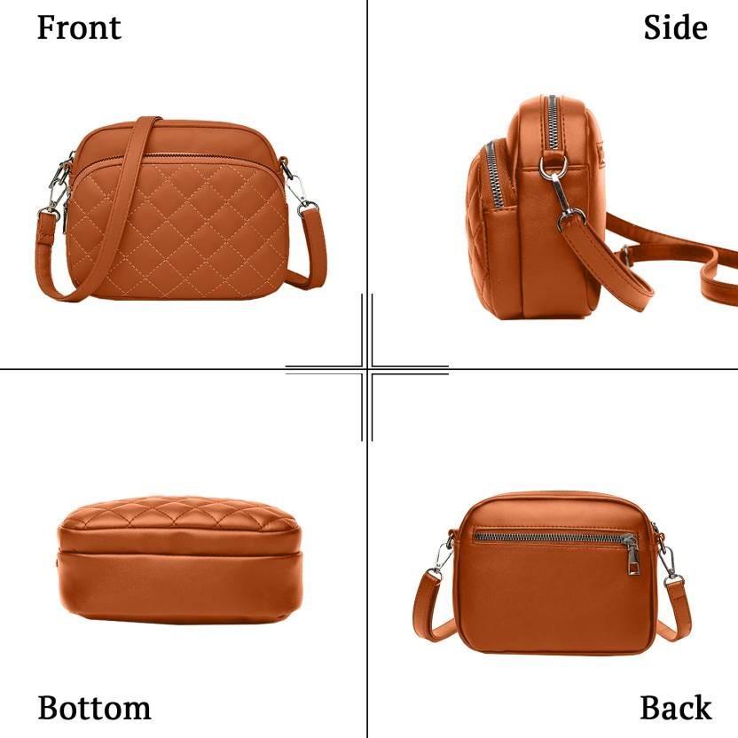 Women's Embroidered PU Leather Shoulder Bag – Brown