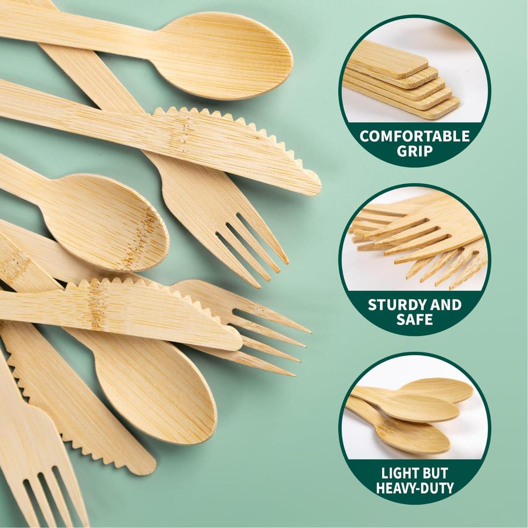 Wooden Cutlery Set- Pack of 12