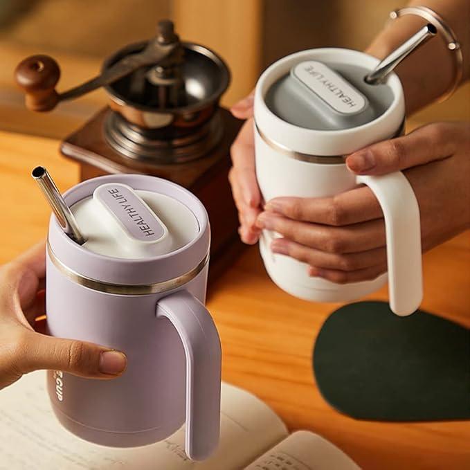Coffee Cup with Handle- 304 Stainless Steel, Durable & Stylish. 500 ml