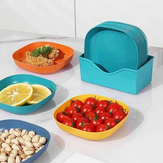 Square Snack Plate, Pack of 5