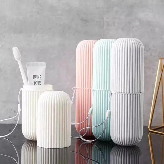 Portable Toothbrush Holder Toothpaste Storage Cup Household Travel (random Color)