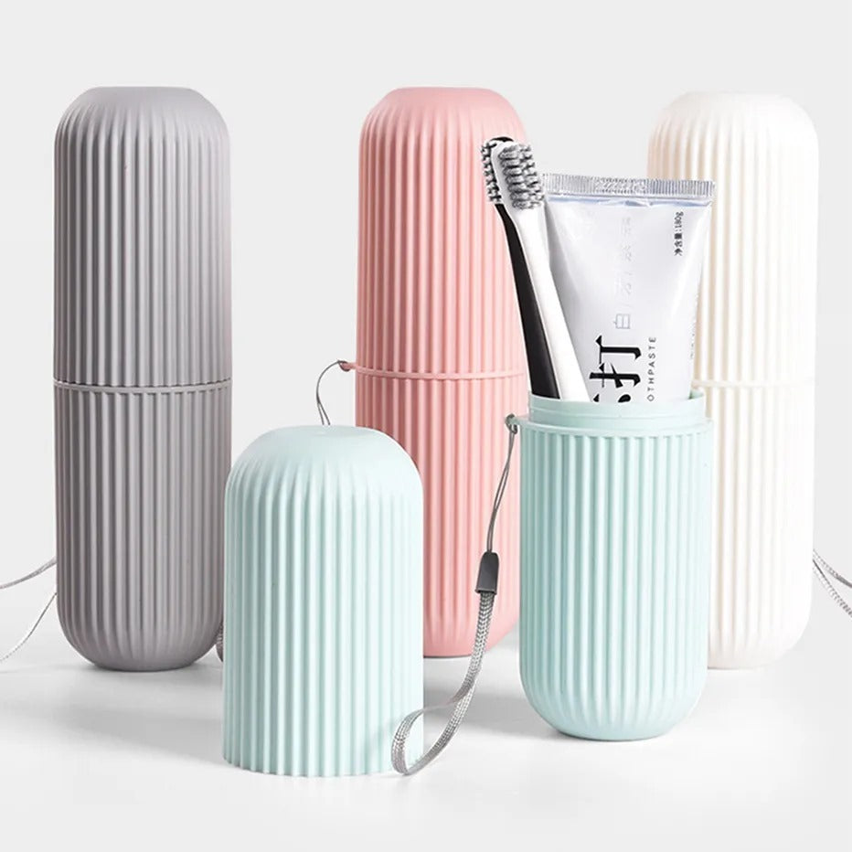 Portable Toothbrush Holder Toothpaste Storage Cup Household Travel (random Color)