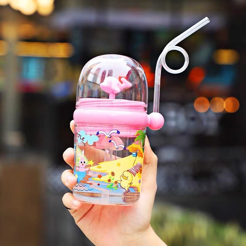 Children Whale Spray Cup Sippy Bottle Cartoon Baby With Sippy Kettle Outdoor Portable Children’s Cup (random Color)
