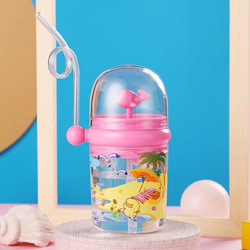 Children Whale Spray Cup Sippy Bottle Cartoon Baby With Sippy Kettle Outdoor Portable Children’s Cup (random Color)